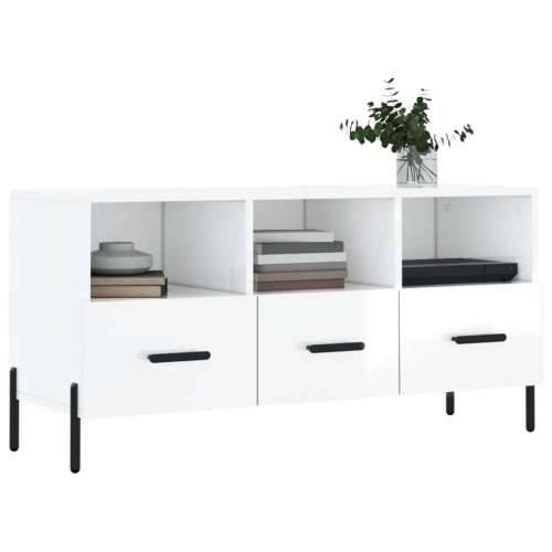 TV ormarić sjajni bijeli 102 x 36 x 50 cm od konstruiranog drva - Visoko sjajno bijela 1 Cijena