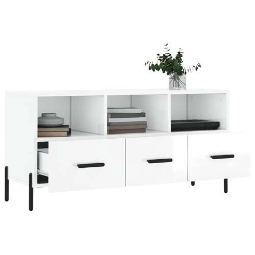 TV ormarić sjajni bijeli 102 x 36 x 50 cm od konstruiranog drva - Visoko sjajno bijela 1 Cijena