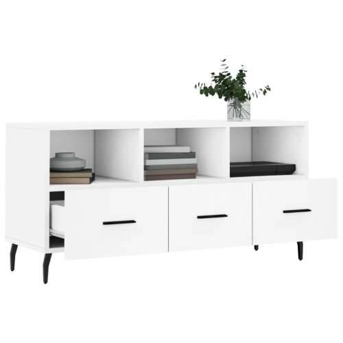 TV ormarić bijeli 102 x 36 x 50 cm od konstruiranog drva - Bijela 1 Cijena