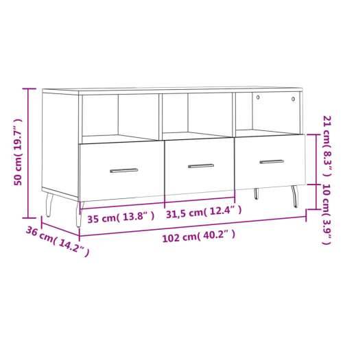 TV ormarić boja betona 102 x 36 x 50 cm od konstruiranog drva - Beton siva 1 Cijena