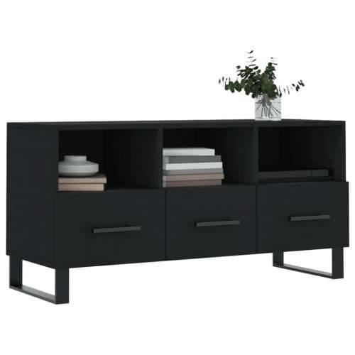 TV ormarić crni 102 x 36 x 50 cm od konstruiranog drva - Crna 1 Cijena