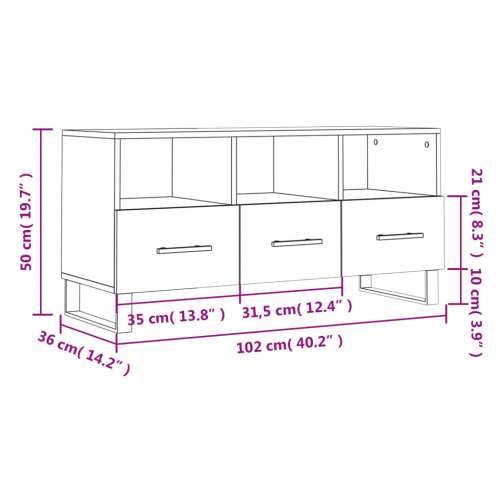 TV ormarić boja betona 102 x 36 x 50 cm od konstruiranog drva - Beton siva 1 Cijena
