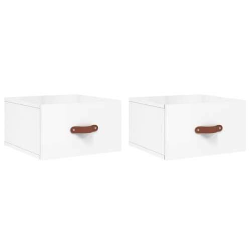 Zidni noćni ormarići 2 kom visoki sjaj bijeli 35x35x20 cm - Visoko sjajno bijela 2 1 Cijena
