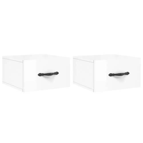 Zidni noćni ormarići 2 kom visoki sjaj bijeli 35x35x20 cm - Visoko sjajno bijela 2 1 Cijena