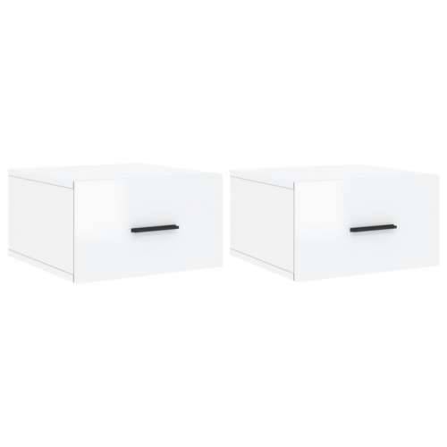 Zidni noćni ormarići 2 kom visoki sjaj bijeli 35x35x20 cm - Visoko sjajno bijela 2 1 Cijena