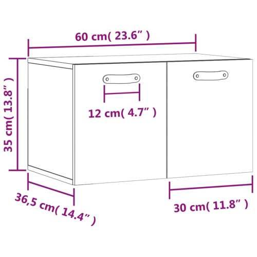 Zidni ormarić crni 60 x 36,5 x 35 cm od konstruiranog drva - Crna 60 x 36.5 x 35 cm 1 Cijena