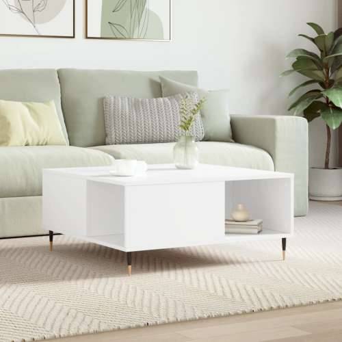 Stolić za kavu bijeli 80 x 80 x 36,5 cm od konstruiranog drva - Bijela 1 Cijena