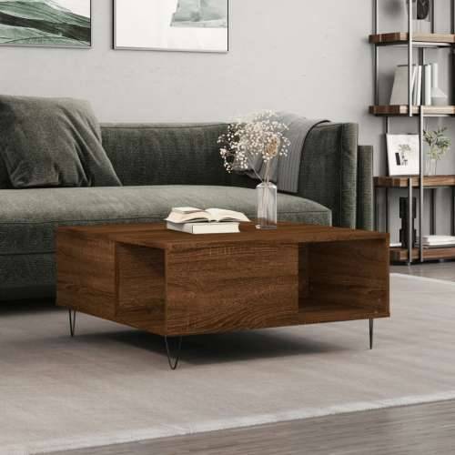 Stolić za kavu smeđi hrast 80x80x36,5 cm konstruirano drvo - Smeđi hrast 1 Cijena