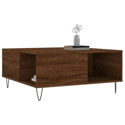 Stolić za kavu smeđi hrast 80x80x36,5 cm konstruirano drvo - Smeđi hrast 1 Cijena