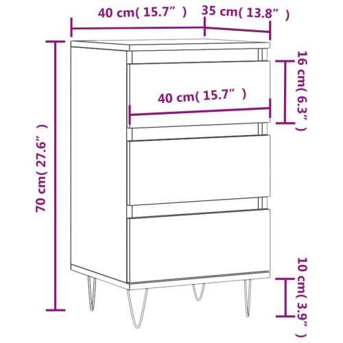 Komoda crna 40 x 35 x 70 cm od konstruiranog drva - Crna 1 Cijena
