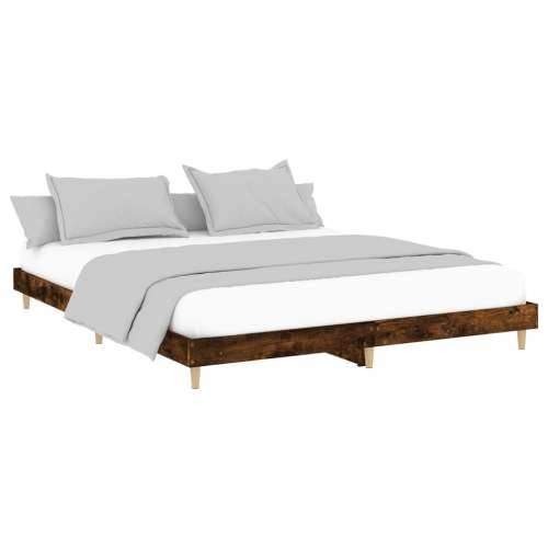 Okvir kreveta boja hrasta 160 x 200 cm od konstruiranog drva Cijena