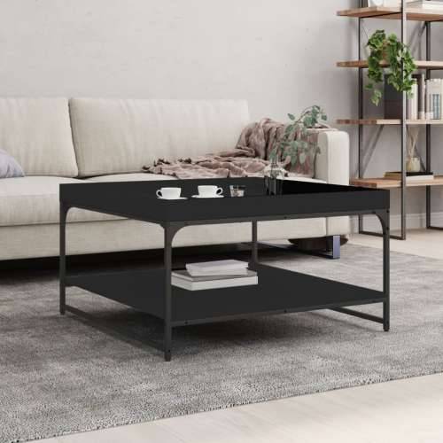 Stolić za kavu crni 80 x 80 x 45 cm konstruirano drvo i željezo - Crna 80 x 80 x 45 cm 1 Cijena