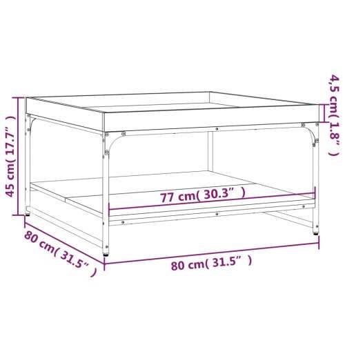 Stolić za kavu crni 80 x 80 x 45 cm konstruirano drvo i željezo - Crna 80 x 80 x 45 cm 1 Cijena