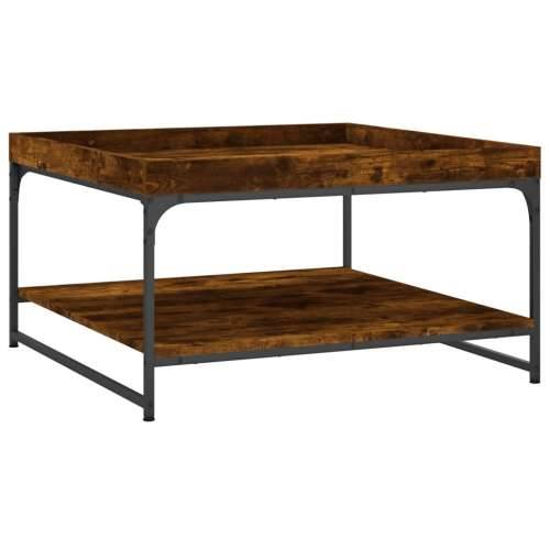 Stolić za kavu boja hrasta 80 x 80 x 45 cm od drva i željeza - Dimljeni hrast 80 x 80 x 45 cm 1 Cijena