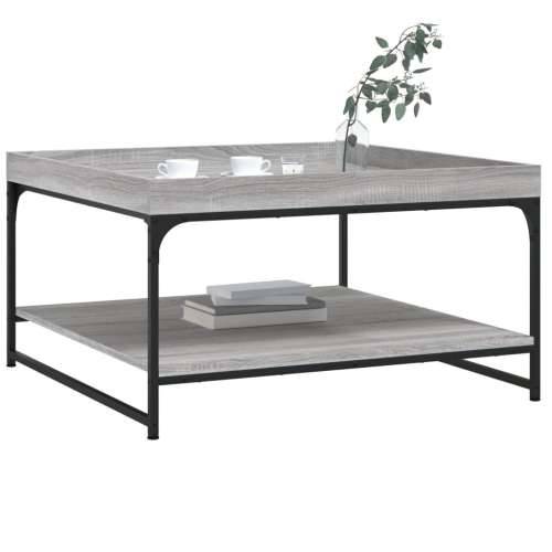 Stolić za kavu siva boja hrasta 80x80x45 cm od drva i željeza - Sivi hrast sonoma 80 x 80 x 45 cm 1 Cijena