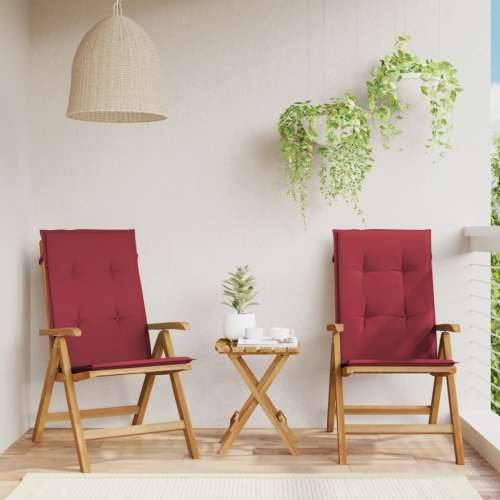 Nagibne vrtne stolice s jastucima 2 kom od masivne tikovine - boja crnog vina 120 x 50 x 3 cm 2 Cijena