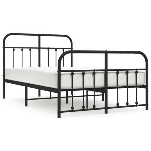 Metalni okvir kreveta uzglavlje i podnožje crni 120x190 cm - Crna 120 x 190 cm s uzglavljem i podnožjem Cijena