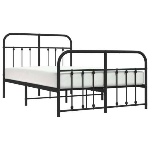 Metalni okvir kreveta uzglavlje i podnožje crni 120x190 cm - Crna 120 x 190 cm s uzglavljem i podnožjem Cijena