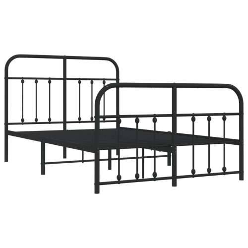 Metalni okvir kreveta uzglavlje i podnožje crni 120x190 cm - Crna 120 x 190 cm s uzglavljem i podnožjem Cijena