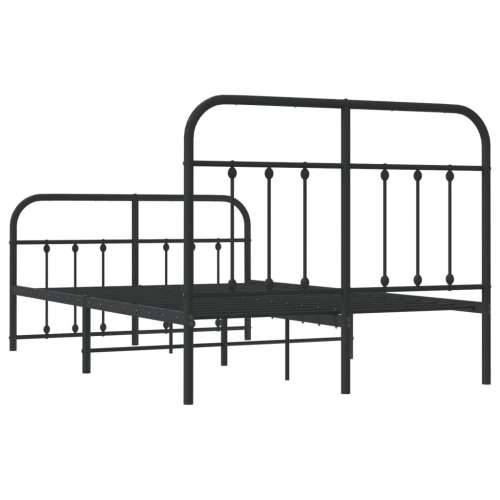 Metalni okvir kreveta uzglavlje i podnožje crni 120x190 cm - Crna 120 x 190 cm s uzglavljem i podnožjem Cijena