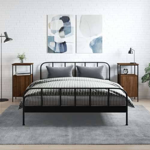 Noćni ormarići 2 kom boja hrasta 41x31x80 cm konstruirano drvo - Smeđi hrast 2 Cijena