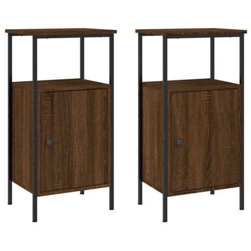 Noćni ormarići 2 kom boja hrasta 41x31x80 cm konstruirano drvo - Smeđi hrast 2 Cijena