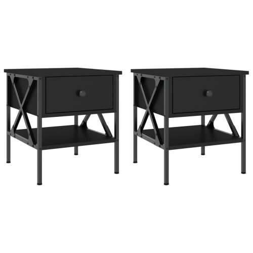 Noćni ormarići 2 kom crni 40 x 42 x 45 cm od konstruiranog drva - Crna 2 Cijena