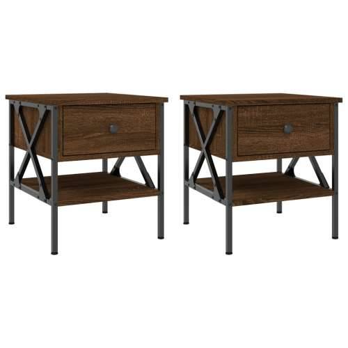Noćni ormarići 2 kom boja hrasta 40x42x45 cm konstruirano drvo - Smeđi hrast 2 Cijena