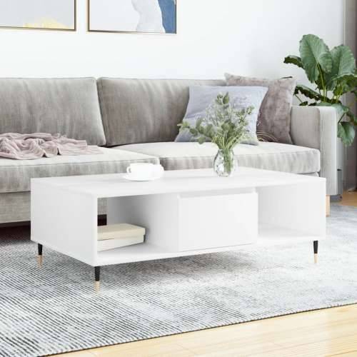 Stolić za kavu bijeli 104 x 60 x 35 cm od konstruiranog drva - Bijela 1 Cijena