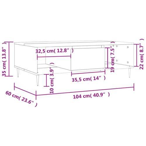 Stolić za kavu bijeli 104 x 60 x 35 cm od konstruiranog drva - Bijela 1 Cijena