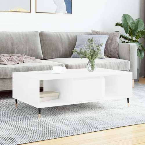 Stolić za kavu sjajni bijeli 104 x 60 x 35 cm konstruirano drvo - Visoko sjajno bijela 1 Cijena