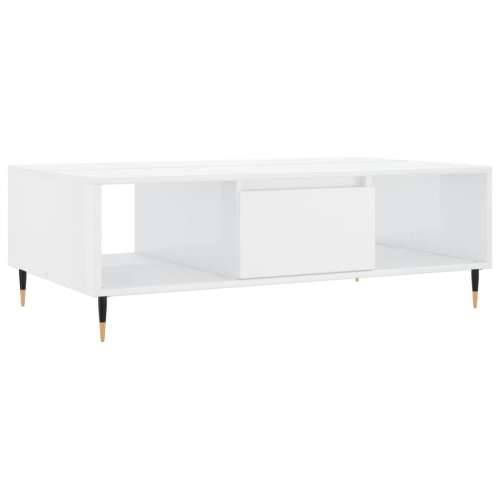 Stolić za kavu sjajni bijeli 104 x 60 x 35 cm konstruirano drvo - Visoko sjajno bijela 1 Cijena