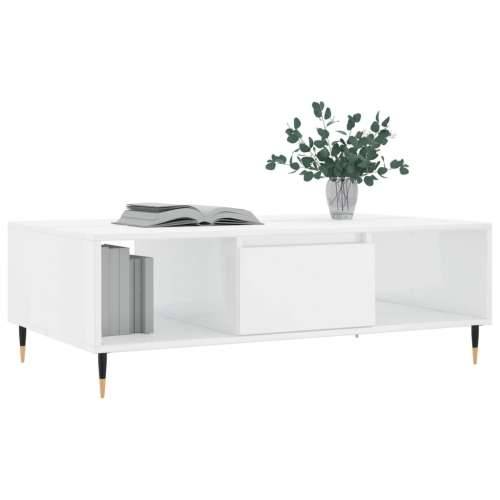 Stolić za kavu sjajni bijeli 104 x 60 x 35 cm konstruirano drvo - Visoko sjajno bijela 1 Cijena
