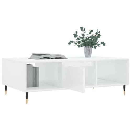 Stolić za kavu sjajni bijeli 104 x 60 x 35 cm konstruirano drvo - Visoko sjajno bijela 1 Cijena