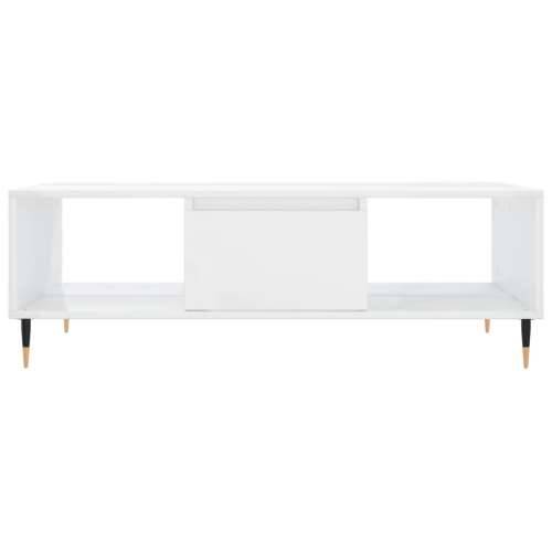 Stolić za kavu sjajni bijeli 104 x 60 x 35 cm konstruirano drvo - Visoko sjajno bijela 1 Cijena