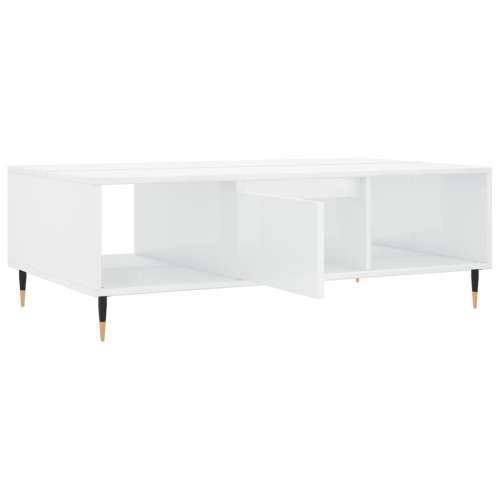 Stolić za kavu sjajni bijeli 104 x 60 x 35 cm konstruirano drvo - Visoko sjajno bijela 1 Cijena