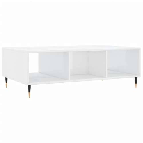 Stolić za kavu sjajni bijeli 104 x 60 x 35 cm konstruirano drvo - Visoko sjajno bijela 1 Cijena