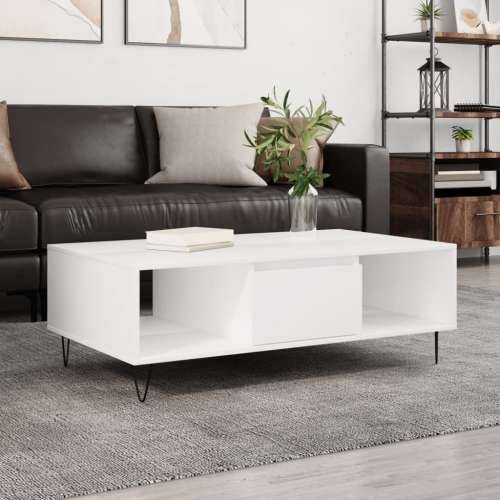 Stolić za kavu bijeli 104 x 60 x 35 cm od konstruiranog drva - Bijela 1 Cijena