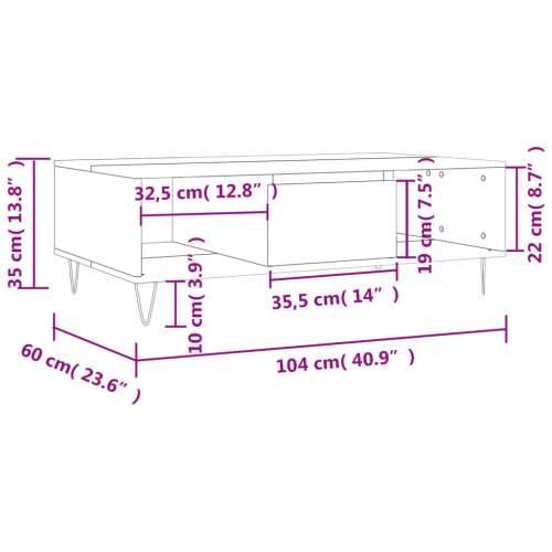 Stolić za kavu boja hrasta 104 x 60 x 35 cm konstruirano drvo - sonoma hrast 1 Cijena