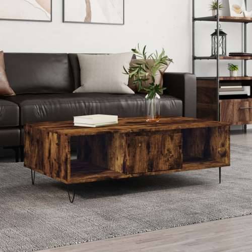 Stolić za kavu boja hrasta 104 x 60 x 35 cm konstruirano drvo - Dimljeni hrast 1 Cijena