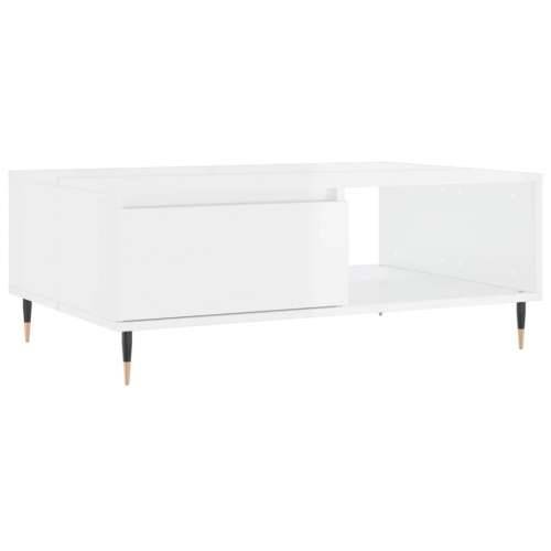 Stolić za kavu sjajni bijeli 90 x 60 x 35 cm konstruirano drvo - Visoko sjajno bijela 1 Cijena