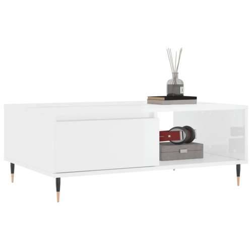 Stolić za kavu sjajni bijeli 90 x 60 x 35 cm konstruirano drvo - Visoko sjajno bijela 1 Cijena