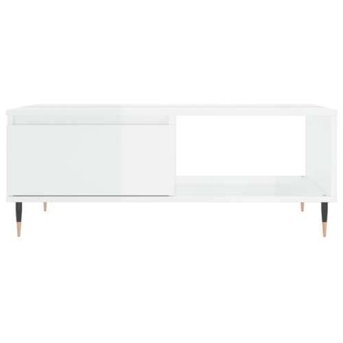 Stolić za kavu sjajni bijeli 90 x 60 x 35 cm konstruirano drvo - Visoko sjajno bijela 1 Cijena