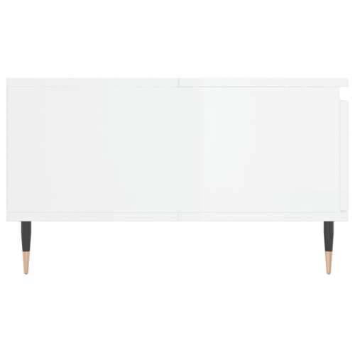 Stolić za kavu sjajni bijeli 90 x 60 x 35 cm konstruirano drvo - Visoko sjajno bijela 1 Cijena