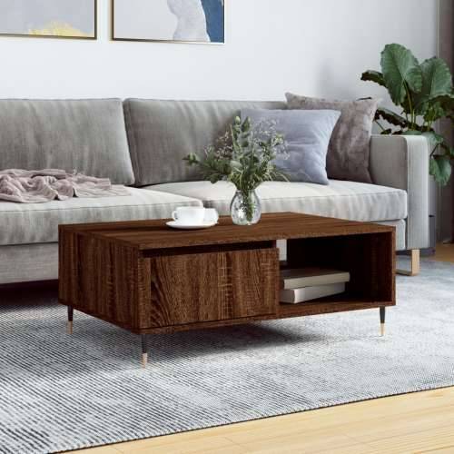 Stolić za kavu smeđa boja hrasta 90x60x35 cm konstruirano drvo - Smeđi hrast 1 Cijena