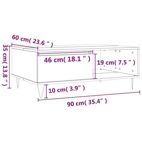 Stolić za kavu siva boja hrasta 90x60x35 cm konstruirano drvo - Sivi hrast sonoma 1 Cijena