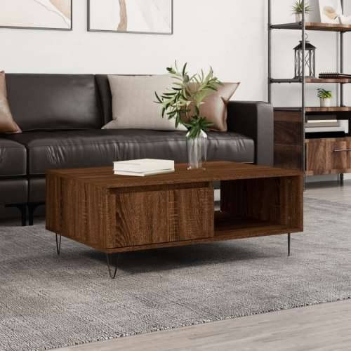 Stolić za kavu smeđa boja hrasta 90x60x35 cm konstruirano drvo - Smeđi hrast 1 Cijena
