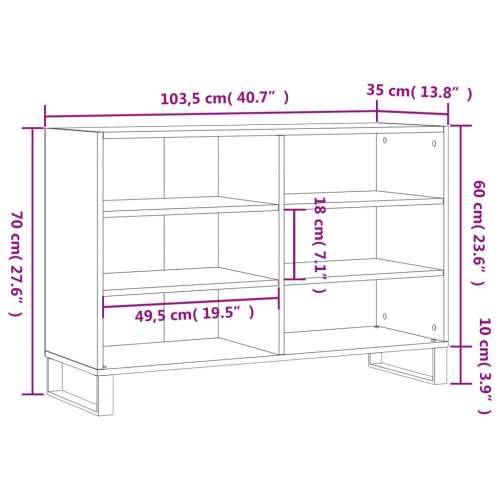 Komoda bijela 103,5 x 35 x 70 cm od konstruiranog drva - Bijela 1 Cijena