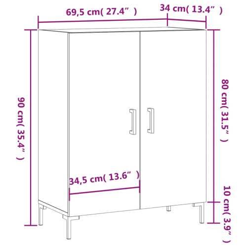 Komoda boja dimljenog hrasta 69,5x34x90 cm konstruirano drvo Dimljeni hrast 1 Cijena