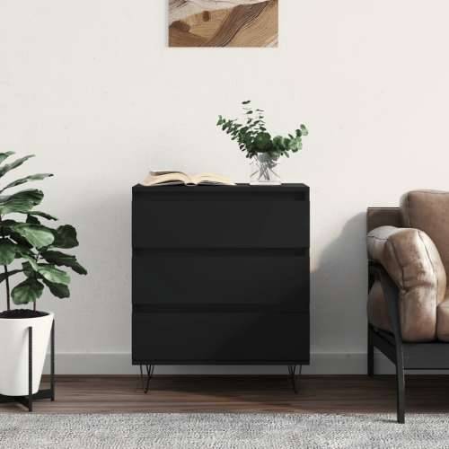 Komoda crna 60 x 35 x 70 cm od konstruiranog drva - Crna 1 Cijena